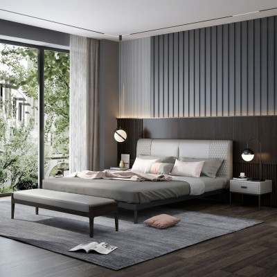 Luxus Design Liederbett Metall Gold Better Polster Hotel 180x200cm Gro.