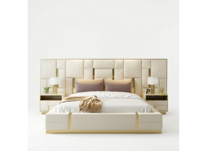 Hotelbett Luxus Design Better Polster Deko Metall Lieder Schlofzëmmer XXL