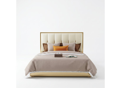 Luxus Design Liederbett Metall Gold Better Polster Hotel Schlofzëmmer