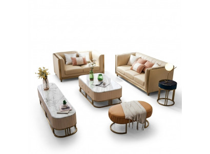 Edelstol Metall Miwwelen Design Wunnzëmmer Couch Sëtz Polster Garnitur 3+2+1