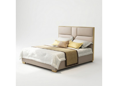 Luxus Design Liederbett Metall Gold Better Polster Hotel 180x200cm