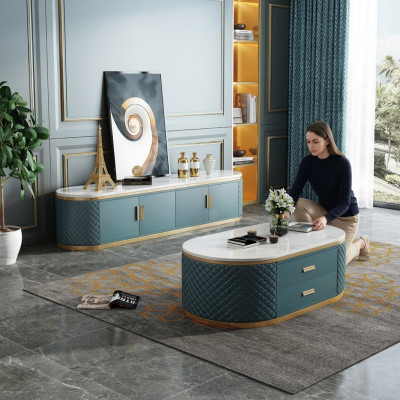 Sideboard Low Board Schafzëmmer Schaf Salonsideboard Couchtisch 2-deel. Set