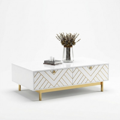 Edel Héichglanz Couchtisch Dësch Edelstol Sofa Bäistelltisch USA Luxus