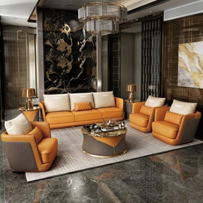 Luxus Luxusklasse Wunnzëmmer Set Garnitur Sofa Couch Polster 7tlg. Set