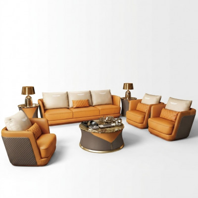 Luxus Luxusklasse Wunnzëmmer Set Garnitur Sofa Couch Polster 7tlg. Set