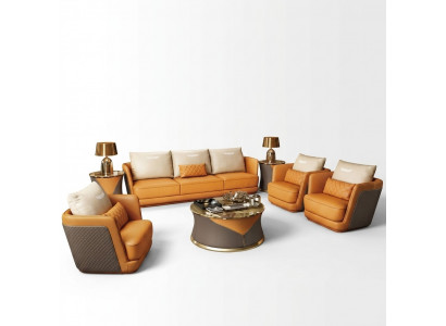 Luxus Luxusklasse Wunnzëmmer Set Garnitur Sofa Couch Polster 7tlg. Set