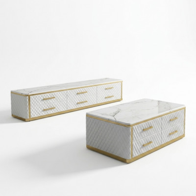Edelstol Sideboard Lieder Marmor Immitatioun Steen Klapptische 200x40cm