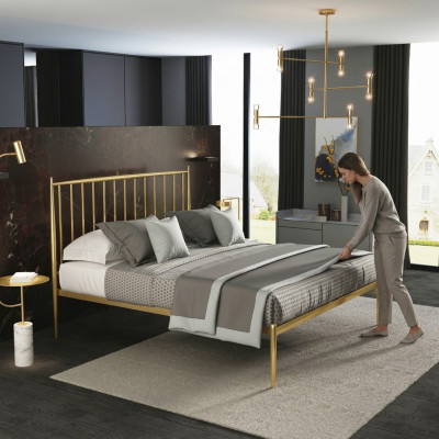 Italienesch Lieder Designer Miwwelen Bett Duebel Schlofzëmmer 180x200cm
