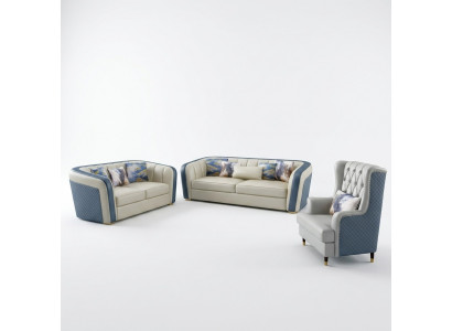 Designer Canapé Këssen Sëtz Garnitur Sofa Garnituren 3+2+1 Sëtzer Sofa-Garnitur