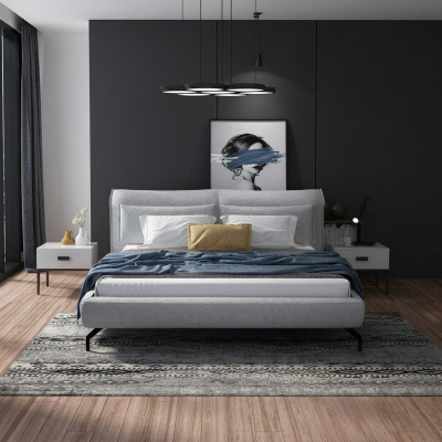 Italienesch Designer Miwwelen Bett Duebel Schlofzëmmer 180x200cm Lieder