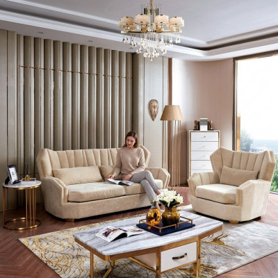 Komplett Set Sofagarnitur 3+1 Sëtzer Designer Garnitur Wunnlandschaft Nei