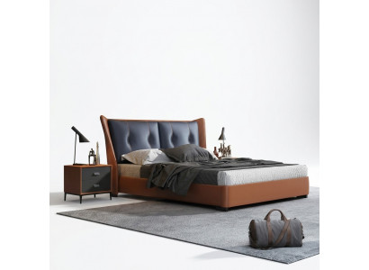 Italienesch Designer-Miwwelen Bett Duebel Schlofzëmmer 180x200cm Nei