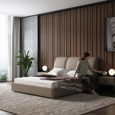Designer Italienesch Miwwelen Bett Duebel Schlofzëmmer 180x200cm Nei