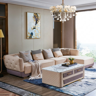 Eckcanapé Sofa Couch Polster Eck Sëtz Wunnlandschaft Garnitur 2-Stéck.