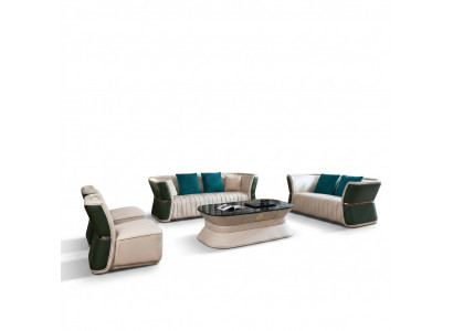 Komplett Set Sofagarnitur 3+2+1+1 Sëtzer Design Sofa Couch Wunnlandschaft