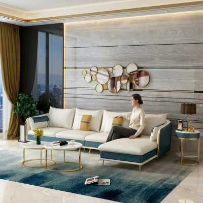 Wunnlandschaft L-Form Ecksofag Couch Design Polstergarnitur Canapé Ecke Neit