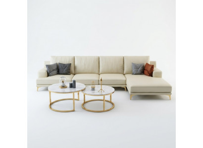 Set Designer Sofa Couch Ecksofa mat Hocker Polster Wunnlandschaft
