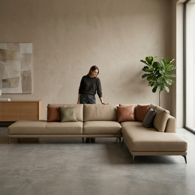 Wunnlandschaft L-Form Eckcouch Design Polster Lieder Garnitur Sofa