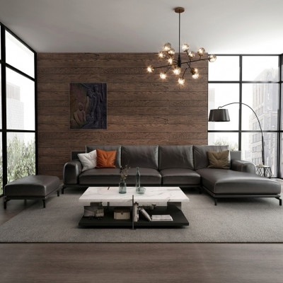 Garnitur Canapé Designer Couch Ecksofa mat Hocker Polster Wunnlandschaft