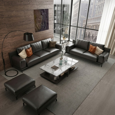 Italienesch Luxus Möbel Sofagarnitur 3+2 + Hocker Möbel Couch Sofa 3tlg.