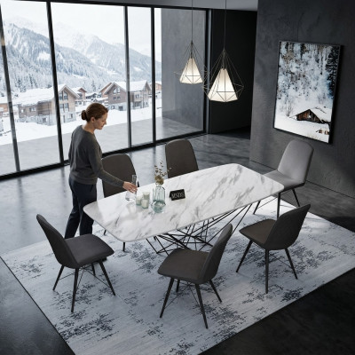 Design Dësch Iessdësch Metall Dëscher Büro Konferenz Iesszëmmer Iessberäich