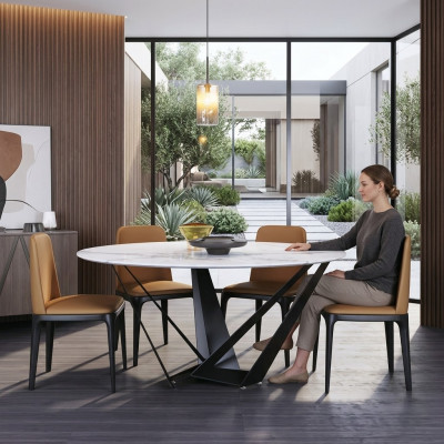 Ronne Luxus Iessdësch Designer Iessdësch 130cm Konferenz Ronnen Dëscher