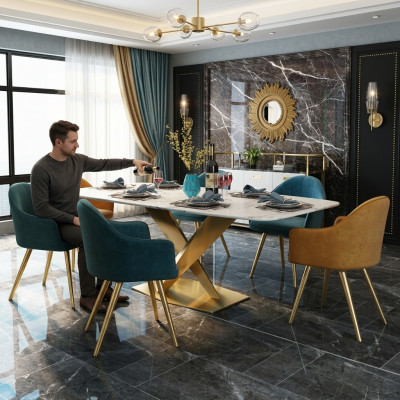 Iessdësch Italienesch Designer Miwwelen Büro Konferenz Luxus Dësch Metall