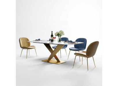Iessen Dësch + 4x Stull Stullen Iesszëmmer Set Modern Essgrupp Dësch Dëscher