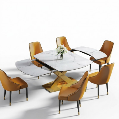 Modernt Holzdësch Iessdësch Dësch Holz Dëscher 120/180cm Iesszëmmer
