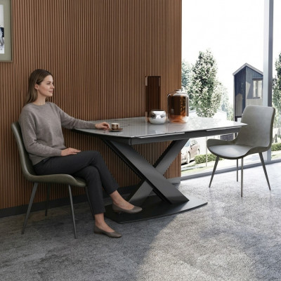 Modernt Holzdësch Iessdësch Dësch Holz Dëscher 120/180cm Iesszëmmer Auszéihbar