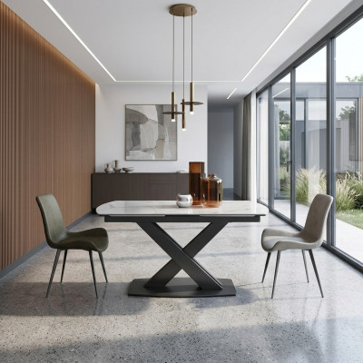 Modernt Holzdësch Iessdësch Dësch Holz Dëscher 120/180cm Iesszëmmer Auszéihbar