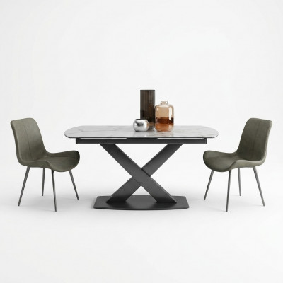 Modernt Holzdësch Iessdësch Dësch Holz Dëscher 120/180cm Iesszëmmer Auszéihbar