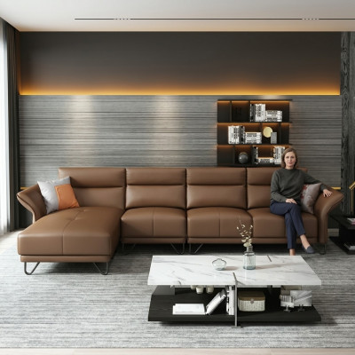 Italienesch Design Lieder Sofa Stil Miwwelen Kaffisdësch Sëtz Polster Eck Garnitur