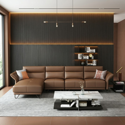 Italienesch Design Lieder Sofa Stil Miwwelen Kaffisdësch Sëtz Polster Eck Garnitur