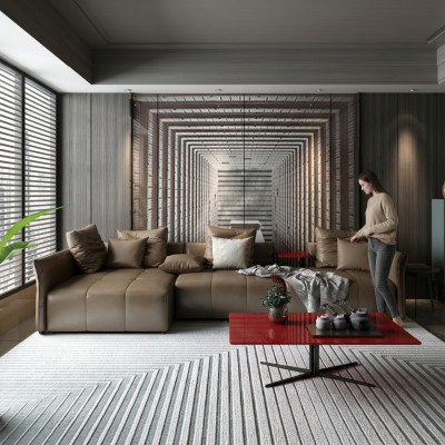 Design Polster Canapé Wunnlandschaft Ecksofa Garnitur Polstersofa Sëtz