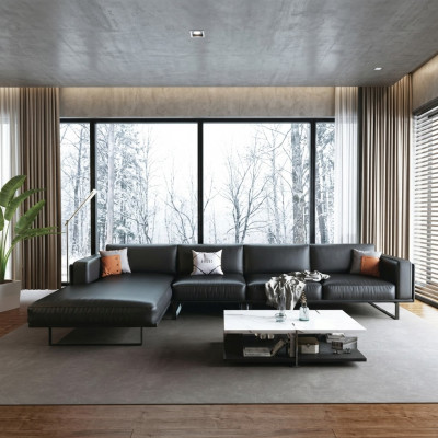 Modern Ecksofa L-Form Polstersëtz Ecksëtz Canapé Liederdivan Sofaen