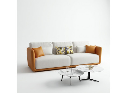 Héichqualitativ Designer-Wunnzëmmermiwwelen 4-Sëtzer Couch Grouss XXL Sofa