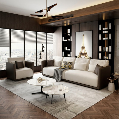 Komplett Set Sofagarnitur 4+1 Sëtz Couch Dësch Design Wunnlandschaft