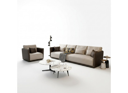 Komplett Set Sofagarnitur 4+1 Sëtz Couch Dësch Design Wunnlandschaft