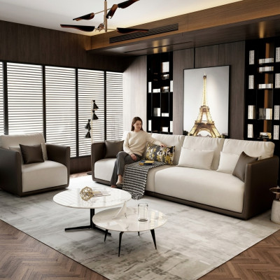 Komplett Set Sofagarnitur 4+1 Sëtz Couch Dësch Deko Design Wunnlandschaft