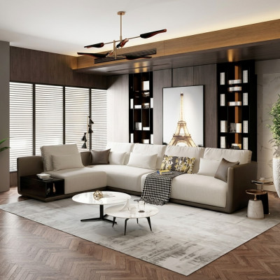 Designer Liederwon-Eckcoffer Polster-Eck-Couch Sëtz-Eck Deko L-Form Garnitur
