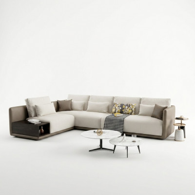 Designer Liederwon-Eckcoffer Polster-Eck-Couch Sëtz-Eck Deko L-Form Garnitur