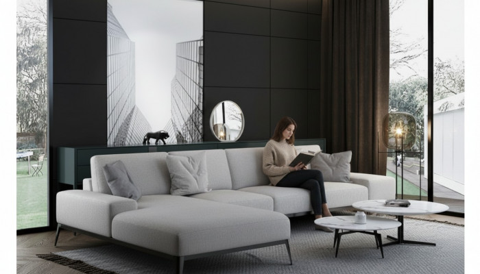Italienesch Polster Sëtz Eck Lieder Canapé Modern Dekor Wunnlandschaft
