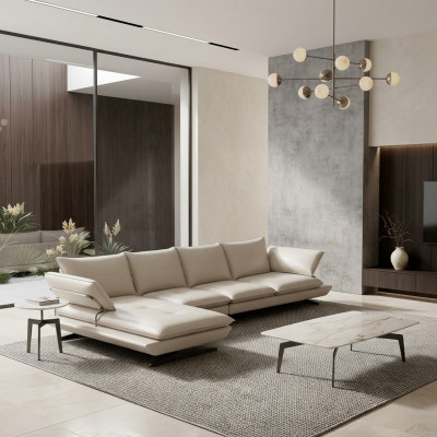 Italienesch Polster Sëtz Eck Lieder Couch Garnitur Modern Wunno Landschaft
