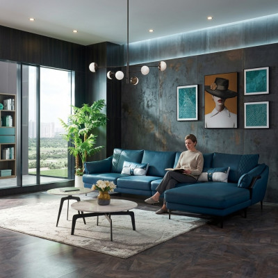 Italienesch Polster Sëtz Lieder Eck Garnitur Canapé Modern Wunnlandschaft