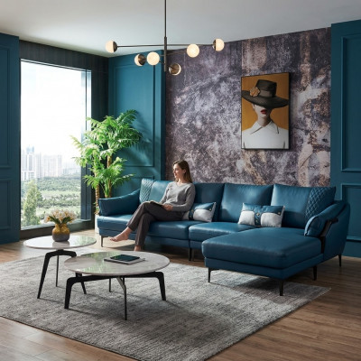 Wunnlandschaft Eckcouch L-Form Fauteuil Set Garnitur Modern Sofa Blo.