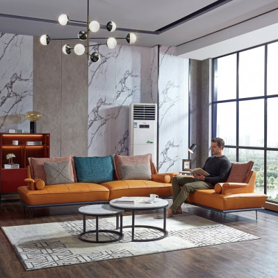 Italienesch Polster Sëtz Garnitur 4+2 Grupp Lieder Couch Moderne Sofa