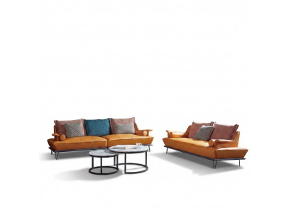 Italienesch Polster Sëtz Garnitur 4+2 Grupp Lieder Couch Moderne Sofa