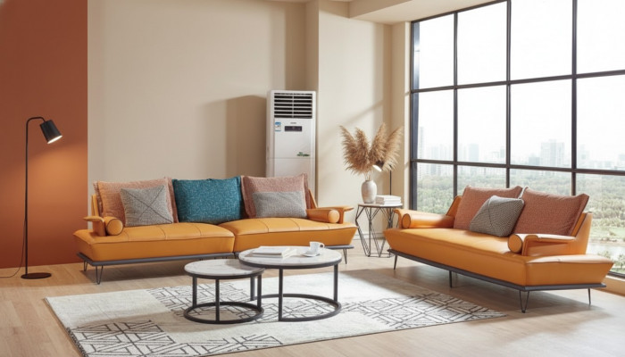 Sofa 4 Sëtzer Grouss XXL Couch Sofas Design Couche Living Zëmmer Véiersëtzer
