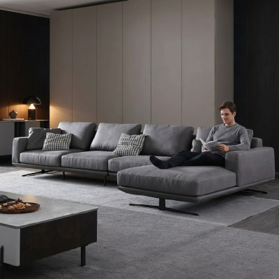 Italienesch Stil Wunnzëmmer Living Miwwelen L Form Textil Eckbänk Setzers.